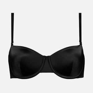 CUUP Black Satin 32C Balconette Bra
